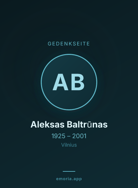 Gedenkportrait von Aleksas Baltrūnas