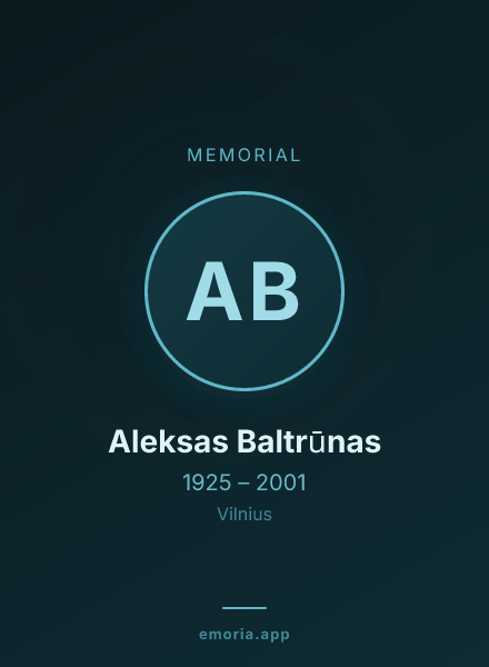 Memorial portrait of Aleksas Baltrūnas