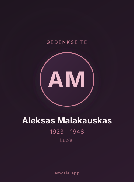 Gedenkportrait von Aleksas Malakauskas