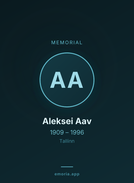 Memorial portrait of Aleksei Aav