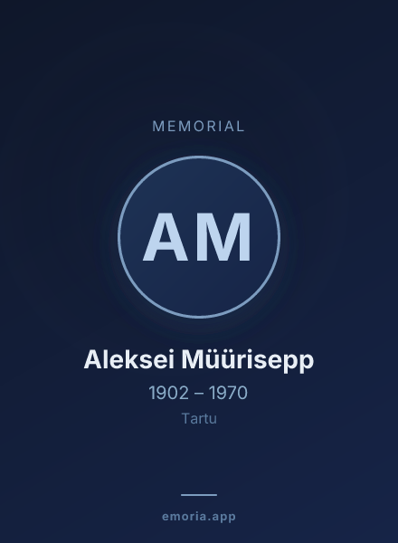 Memorial portrait of Aleksei Müürisepp