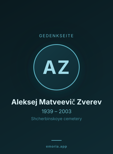 Gedenkportrait von Aleksej Matveevič Zverev