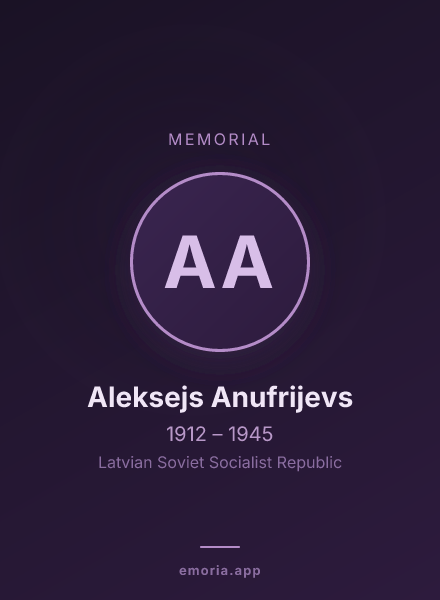 Memorial portrait of Aleksejs Anufrijevs