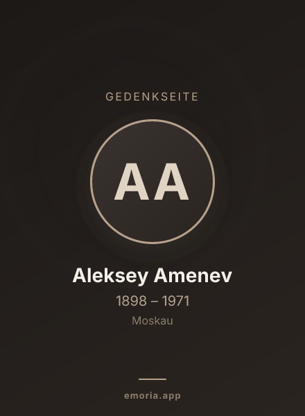 Gedenkportrait von Aleksey Amenev