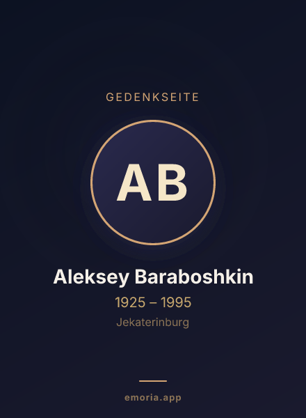 Gedenkportrait von Aleksey Baraboshkin