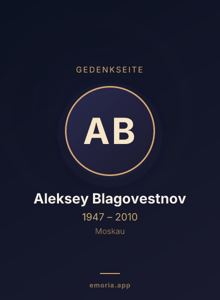 Gedenkportrait von Aleksey Blagovestnov