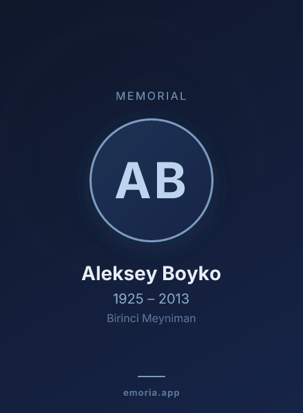 Memorial portrait of Aleksey Boyko