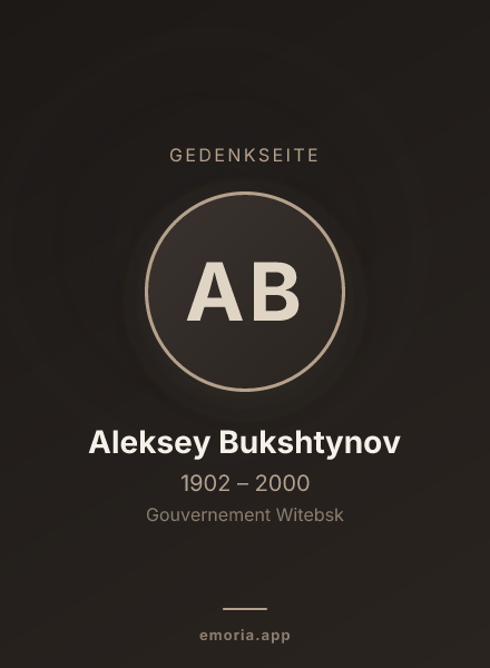 Gedenkportrait von Aleksey Bukshtynov