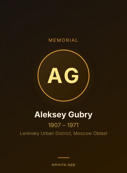 Memorial portrait of Aleksey Gubry