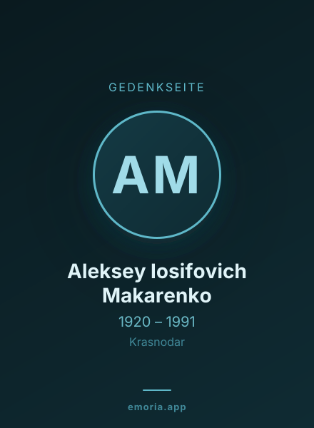 Gedenkportrait von Aleksey Iosifovich Makarenko