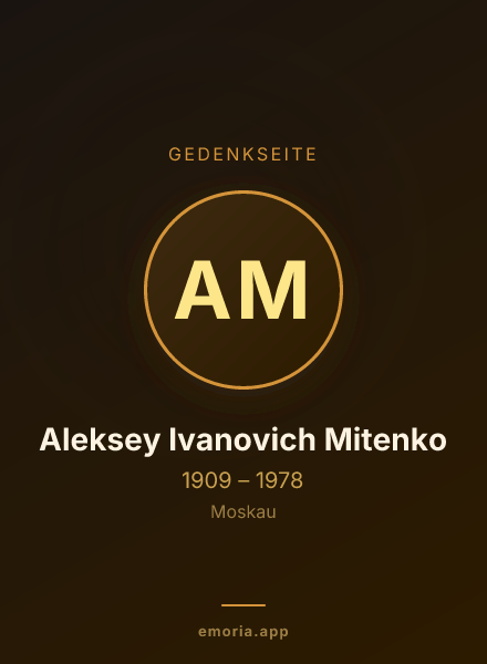 Gedenkportrait von Aleksey Ivanovich Mitenko