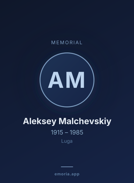 Memorial portrait of Aleksey Malchevskiy