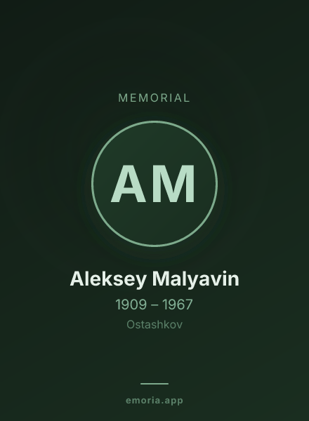 Memorial portrait of Aleksey Malyavin