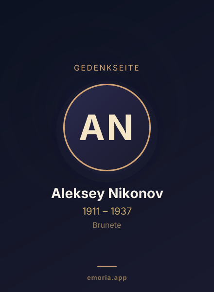 Gedenkportrait von Aleksey Nikonov