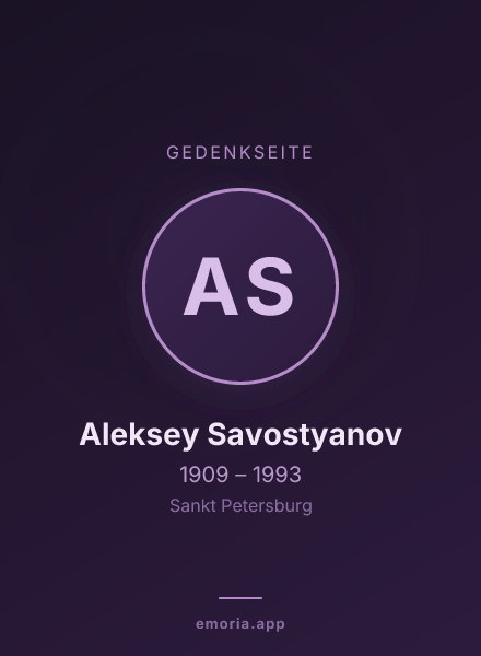Gedenkportrait von Aleksey Savostyanov