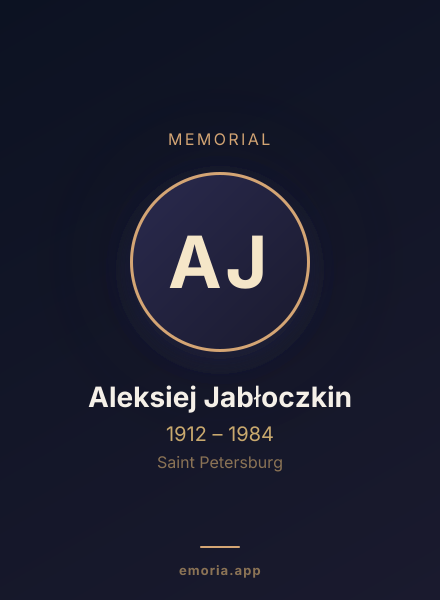Memorial portrait of Aleksiej Jabłoczkin