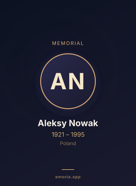 Memorial portrait of Aleksy Nowak