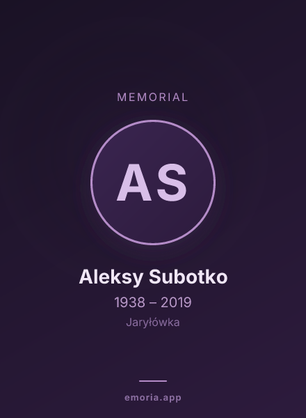 Memorial portrait of Aleksy Subotko