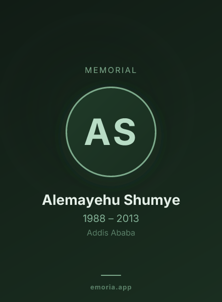 Memorial portrait of Alemayehu Shumye