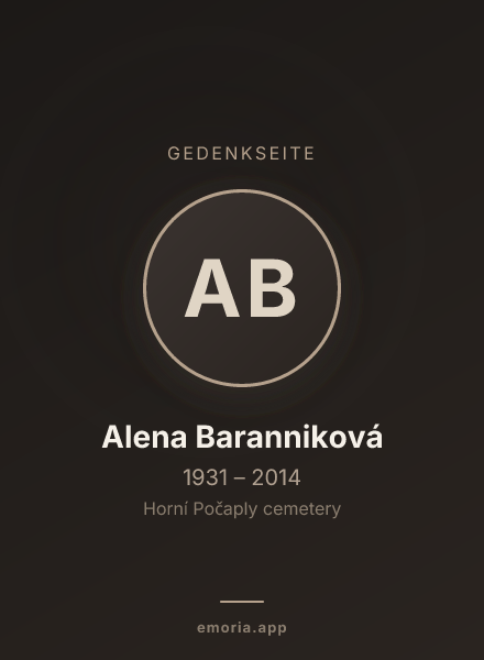 Gedenkportrait von Alena Baranniková