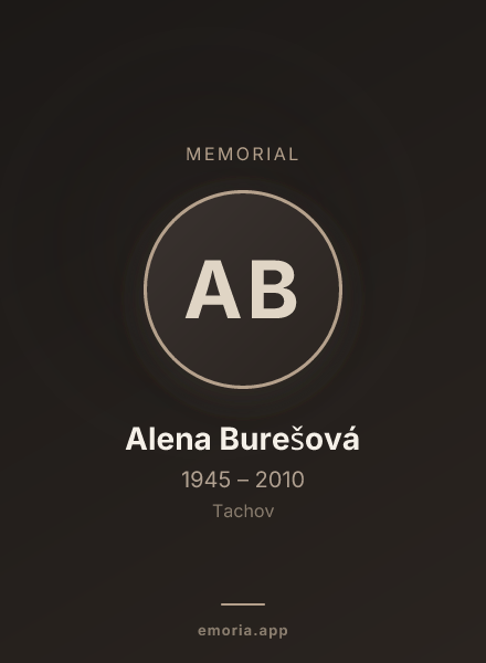 Memorial portrait of Alena Burešová