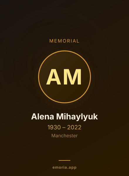 Memorial portrait of Alena Mihaylyuk