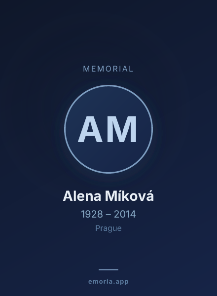 Memorial portrait of Alena Míková