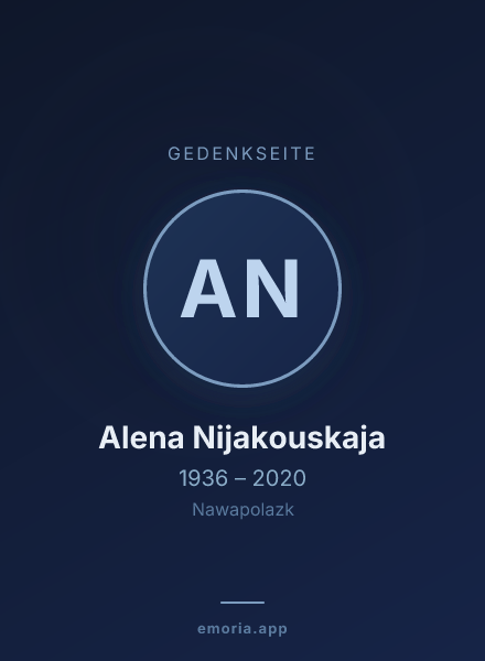 Gedenkportrait von Alena Nijakouskaja