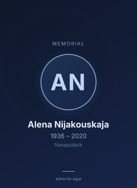 Memorial portrait of Alena Nijakouskaja