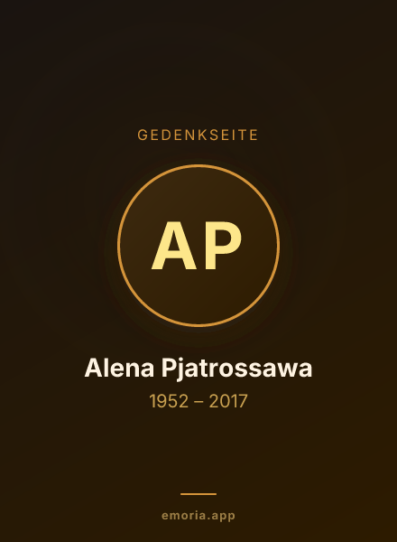 Gedenkportrait von Alena Pjatrossawa