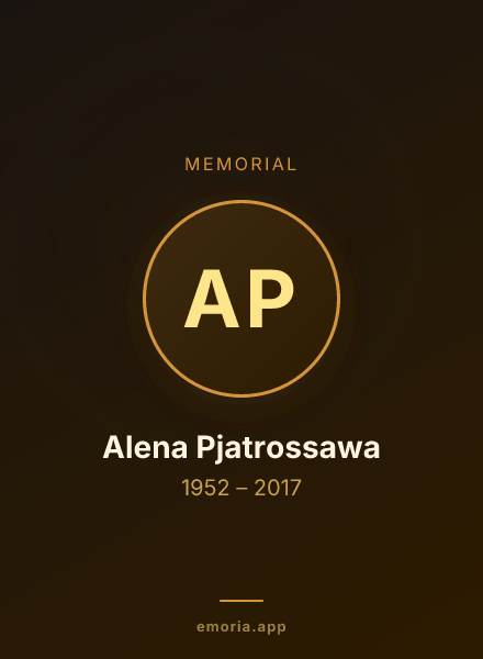 Memorial portrait of Alena Pjatrossawa