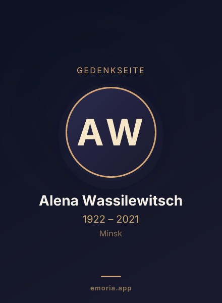 Gedenkportrait von Alena Wassilewitsch