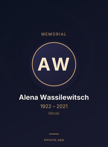 Memorial portrait of Alena Wassilewitsch