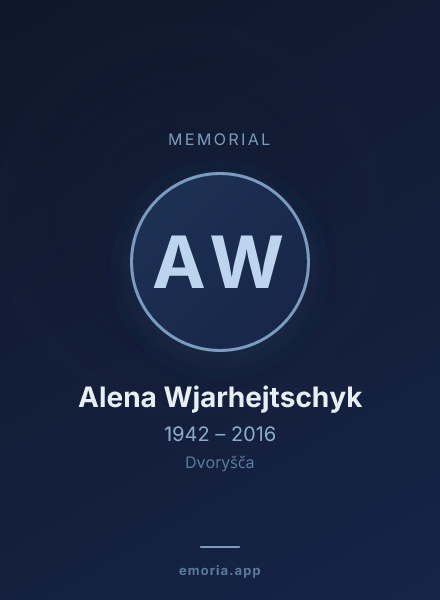 Memorial portrait of Alena Wjarhejtschyk