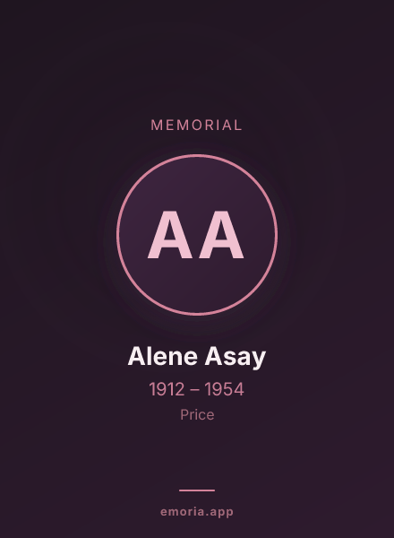 Memorial portrait of Alene Asay