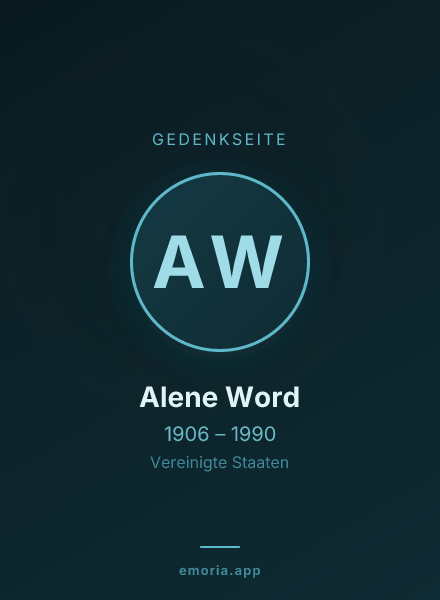 Gedenkportrait von Alene Word