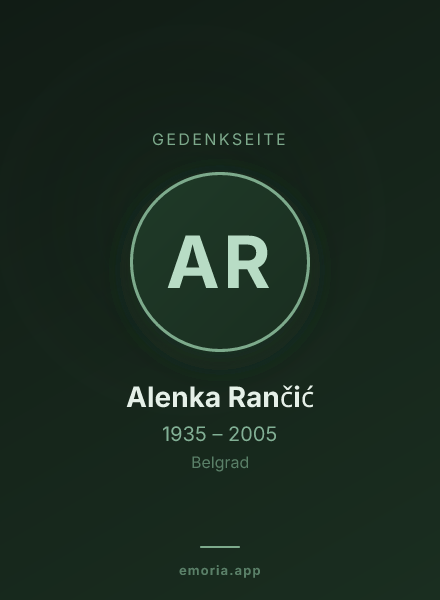 Gedenkportrait von Alenka Rančić