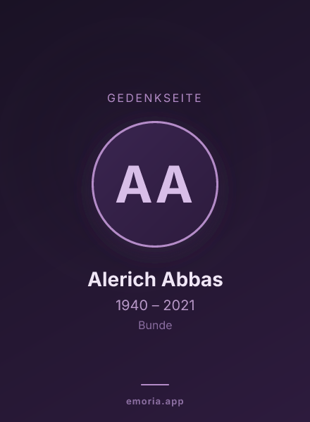 Gedenkportrait von Alerich Abbas