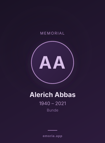 Memorial portrait of Alerich Abbas