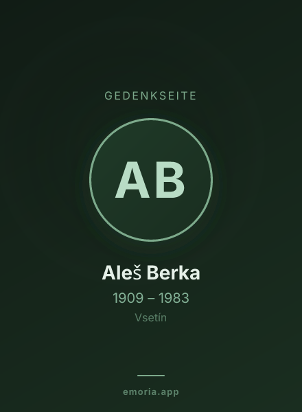 Gedenkportrait von Aleš Berka