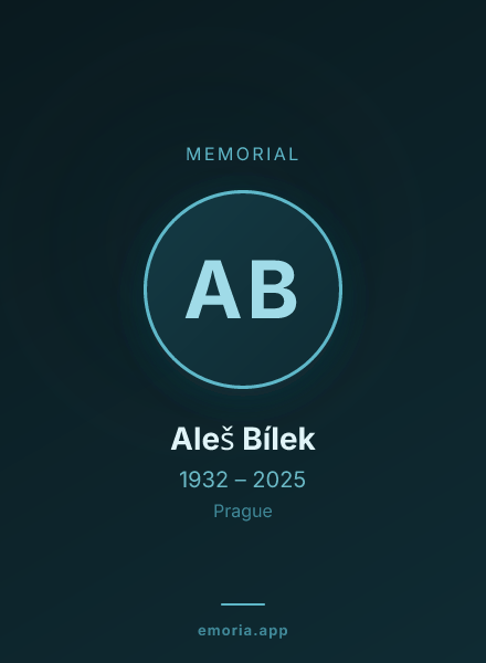 Memorial portrait of Aleš Bílek