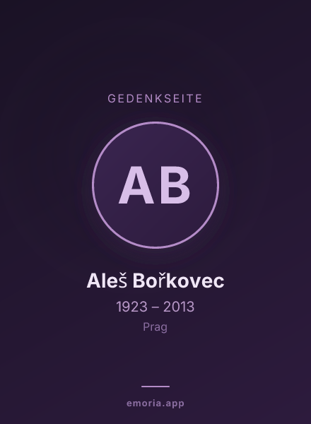 Gedenkportrait von Aleš Bořkovec
