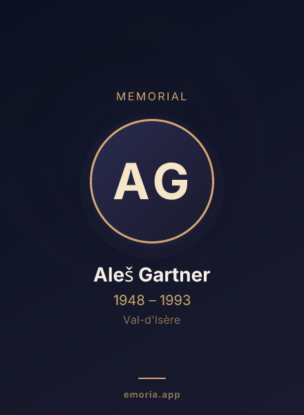 Memorial portrait of Aleš Gartner