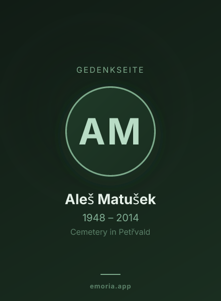 Gedenkportrait von Aleš Matušek