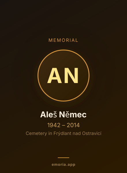 Memorial portrait of Aleš Němec