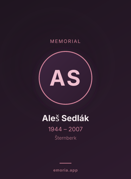 Memorial portrait of Aleš Sedlák