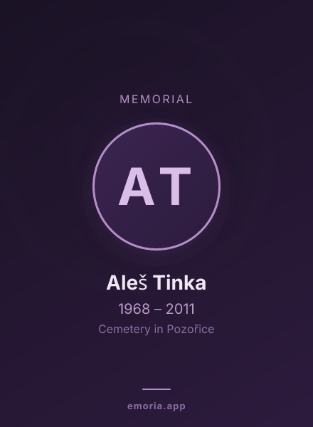 Memorial portrait of Aleš Tinka