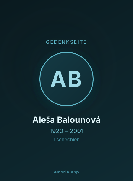 Gedenkportrait von Aleša Balounová