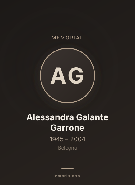 Memorial portrait of Alessandra Galante Garrone