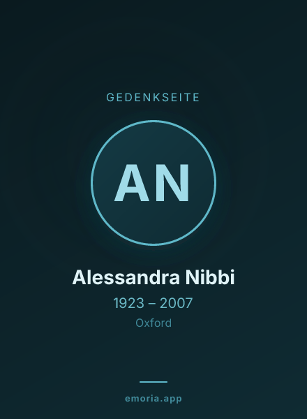 Gedenkportrait von Alessandra Nibbi